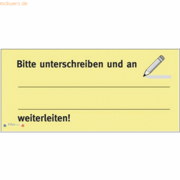 Litfax Haftnotizen gelb Bitte unterschreiben und an ... weiterleiten!