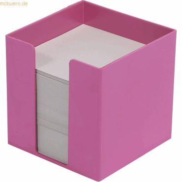 6 x M+M Zettelbox La Natura 9,5x9,5cm ibisco gefüllt Recycling-Papier