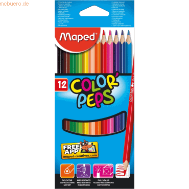 12 x Maped Buntstift ColorPeps Kartonverpackung VE=12 Stück´