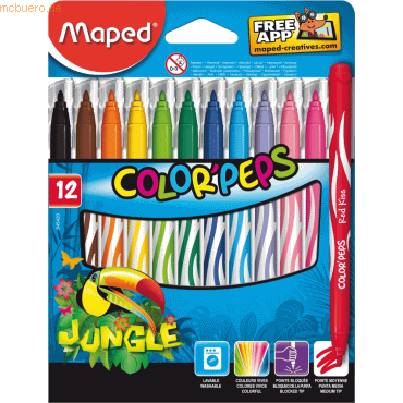 Maped Filzstift ColorPeps Jungle 2,8mm farbig sortiert VE=12 Stück Bl´
