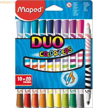 12 x Maped Filzstift ColorPeps Long Life Duo 4,75mm farbig sortiert V´