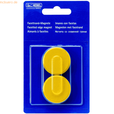 10 x Maul Kraftmagnet 34mm Durchmesser 2kg Haftkraft VE=2 Stck gelb