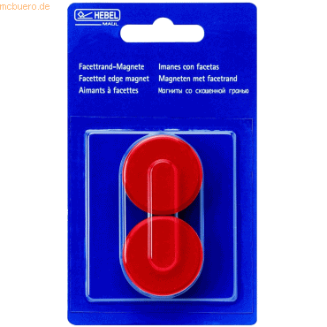 10 x Maul Kraftmagnet 34mm Durchmesser 2kg Haftkraft VE=2 Stck rot