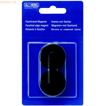 10 x Maul Kraftmagnet 34mm Durchmesser 2kg Haftkraft VE=2 Stck schwar
