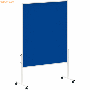 Maul Moderationstafel solid 150x120 cm Filz ungeteilt mit Rollen blau