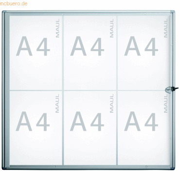 Maul Schaukasten extraslim 6xA4 aluminium Innenbereich 65,5x71,1x2,7cm