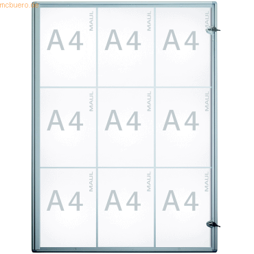 Maul Schaukasten extraslim 9xA4 aluminium Innenbereich 96,3x71,1x2,7cm