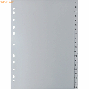 k.A. Register A4 PP A-Z grau