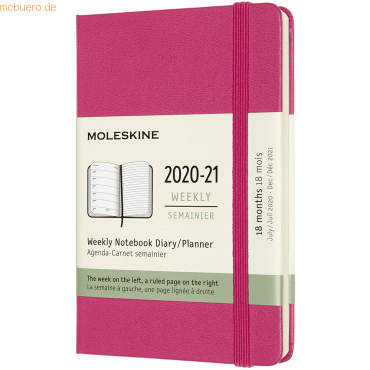 Moleskine Wochen-Notizkalender 18 Monate 2020/2021 Pocket A6 1 Woche/2