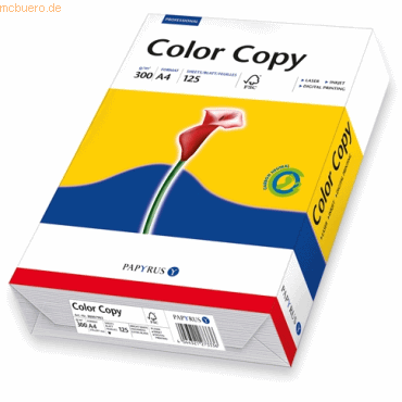 5 x Mondi Farblaserpapier Color Copy satiniert A4 300g weiß VE=125 Bla