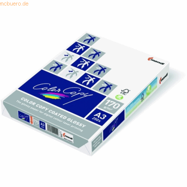 5 x Mondi Farblaserpapier Color Copy Coated Glossy A3 170g wei VE=250