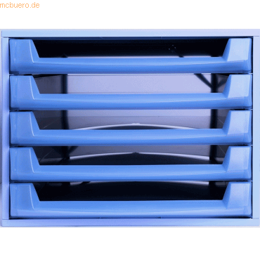 Exacompta Schubladenbox The Box Open Linicolor 5 Fcher eisblau transl