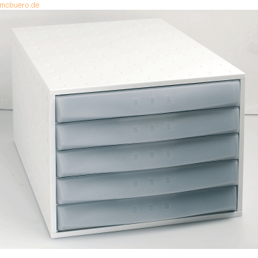 Exacompta Schubladenbox The Box closed Office 5 Fcher lichtgrau/Silk