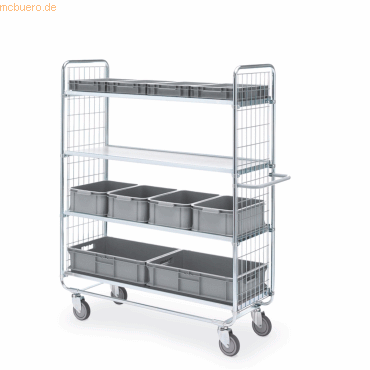 Helge Nyberg Etagenwagen Serie 100 4 Etagen 62x42,5cm silber
