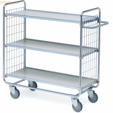 Helge Nyberg Etagenwagen Serie 100 3 Etagen 100x42,5cm silber