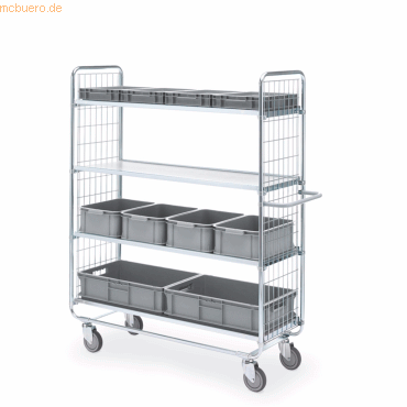 Helge Nyberg Etagenwagen Serie 100 4 Etagen 120x42,5cm silber