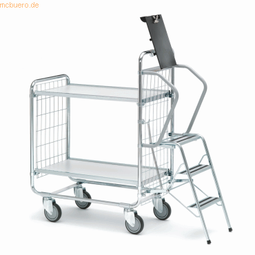Helge Nyberg Leiterwagen Serie 100 2 Etagen 62x42,5cm silber