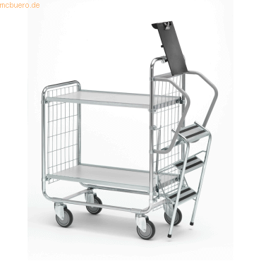 Helge Nyberg Leiterwagen Serie 100 2 Etagen 75x42,5cm silber