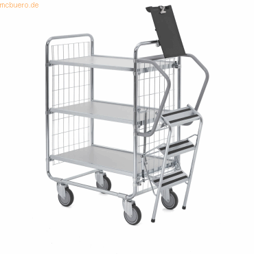 Helge Nyberg Leiterwagen Serie 100 3 Etagen 75x42,5cm silber