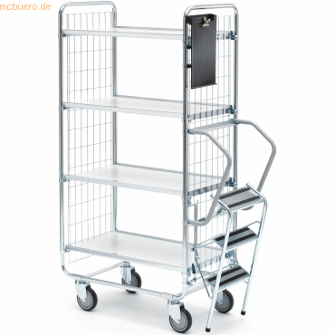 Helge Nyberg Leiterwagen Serie 100 4 Etagen 100x42,5cm silber