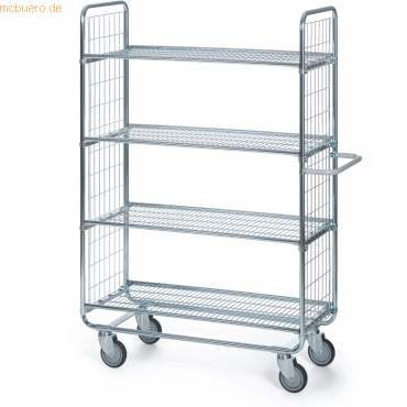 Helge Nyberg Gitterwagen Serie 100 4 Etagen 100x45cm silber