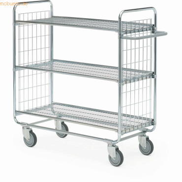 Helge Nyberg Gitterwagen Serie 100 3 Etagen 120x45cm silber