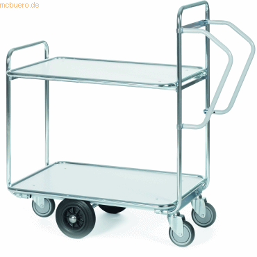 Helge Nyberg Etagenwagen Serie 200 2 Etagen 125x62cm silber