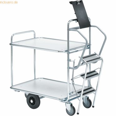 Helge Nyberg Leiterwagen Serie 200 2 Etagen 85x62cm silber