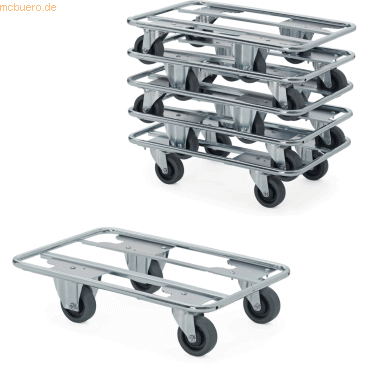 Helge Nyberg Stahlrohrwagen klein 1 Etage 66x44cm silber