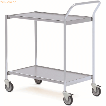 Helge Nyberg Tischwagen 1 Fahrhandgriff 2 Etagen 80x42cm hellgrau/grau