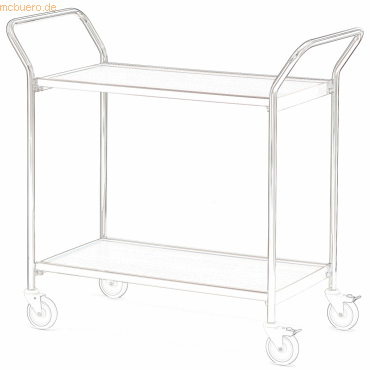Helge Nyberg Tischwagen 2 Fahrhandgriffe 2 Etagen 100x42cm chrom/buche
