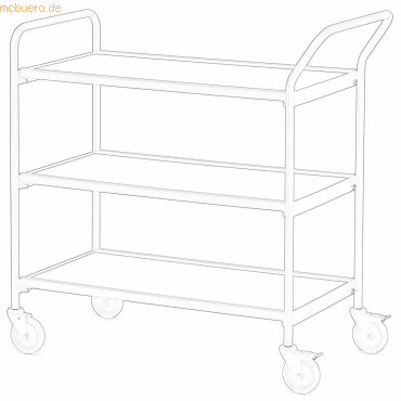 Helge Nyberg Tischwagen 1 Fahrhandgriff 1 Stirnseite 3 Etagen 100x42cm