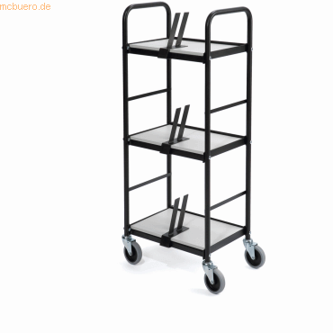 Wheely Aktenordnerwagen 3 Etagen 43x27,5cm schwarz