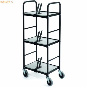 Wheely Aktenordnerwagen 3 Etagen 73x27,5cm schwarz