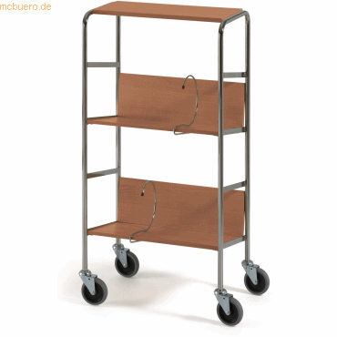 Helge Nyberg Aktenwagen kurz mit Abdecketage 2 Etagen 50x29cm birke