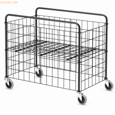 Wheely Gitterwagen gro zusammenklappbar 1 Etage 90x55cm schwarz
