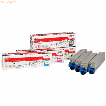 OKI Toner Original Oki 43698501 cyan, gelb, magenta, schwarz