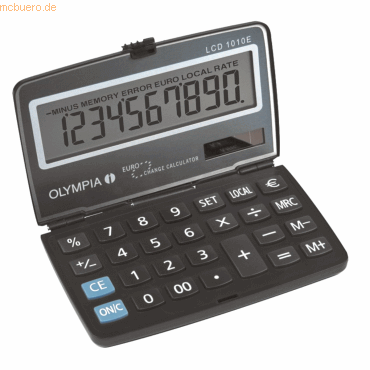 Olympia Taschenrechner LCD-1010 E 10-stellig Batterie/Solar-Betrieb sc