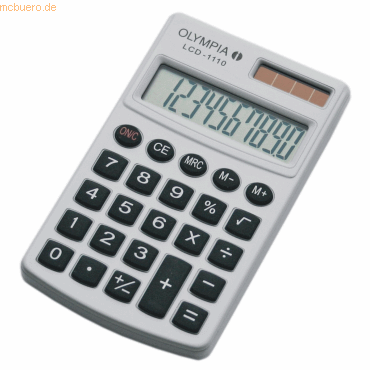 Olympia Taschenrechner LCD-1110 WE 10-stellig Batterie/Solar-Betrieb w