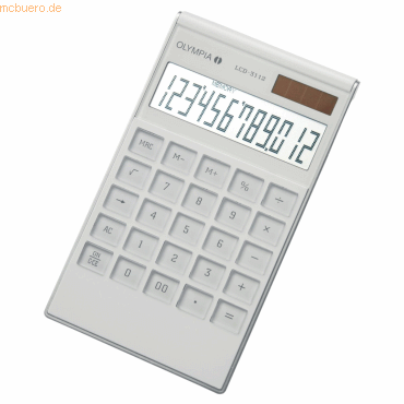 Olympia Tischrechner LCD 3112 WE Batterie/Solar-Betrieb wei