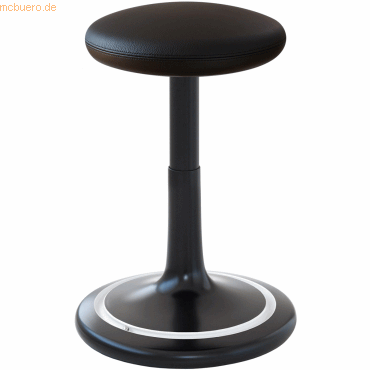 Ongo Sitz- und Stehhocker Classic regular 42-64cm Leder schwarz/schwar