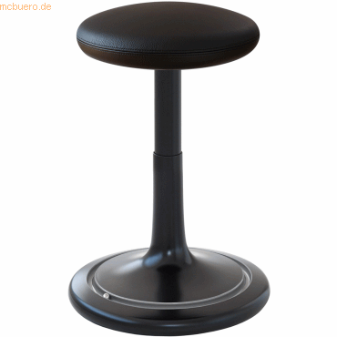 Ongo Sitz- und Stehhocker Classic regular 42-64cm Leder schwarz/schwar