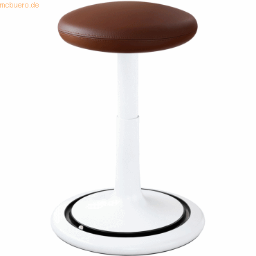 Ongo Sitz- und Stehhocker Classic regular 42-64cm Leder wei/braun/sch