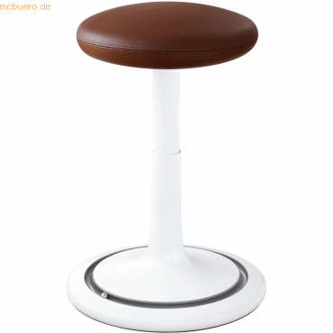 Ongo Sitz- und Stehhocker Classic regular 42-64cm Leder wei/braun/sil