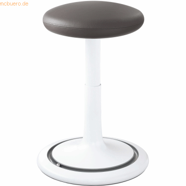 Ongo Sitz- und Stehhocker Classic regular 42-64cm Leder wei/grau/silb