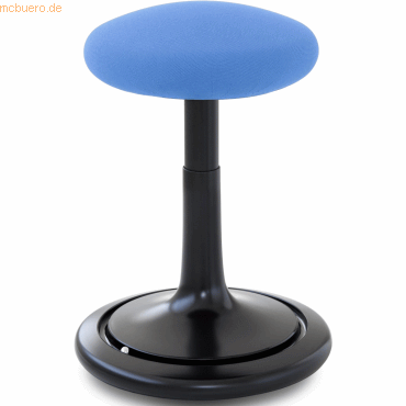 Ongo Sitz- und Stehhocker Classic tall 55-77cm Gestrick schwarz/hellbl