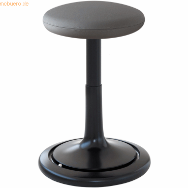 Ongo Sitz- und Stehhocker Classic tall 55-77cm skai nature base schwar