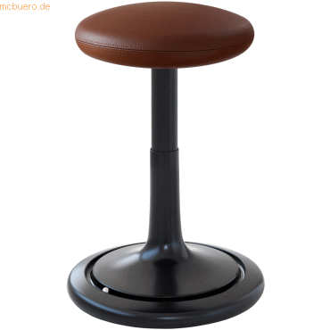 Ongo Sitz- und Stehhocker Classic tall 55-77cm Leder schwarz/braun/sch