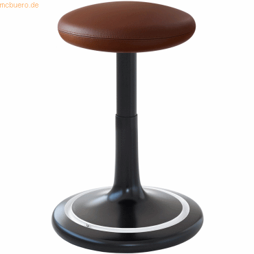 Ongo Sitz- und Stehhocker Classic tall 55-77cm Leder schwarz/braun/wei