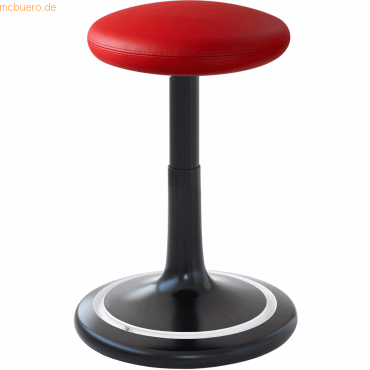 Ongo Sitz- und Stehhocker Classic tall 55-77cm Leder schwarz/rot/wei